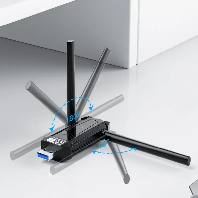 2024 New USB 3.0 Gigabit Wifi Adapter USB Wireless Network Card 1300Mbps Dual Band WiFi Adapter