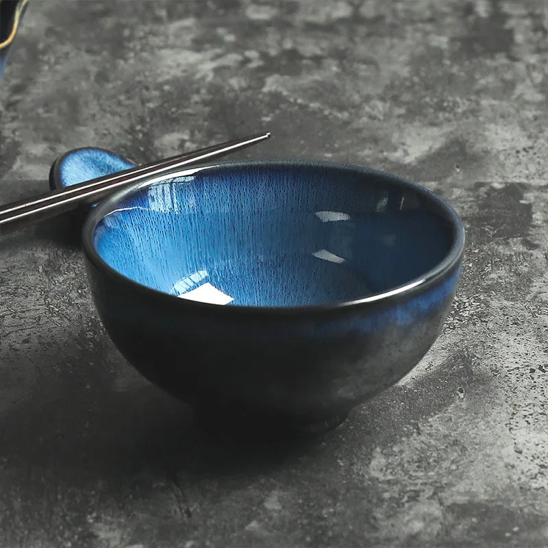 2024 Hot Kiln-Formed Blue For Ceramic Bowls  And Dessert Bowls And Cobalt Blue Soup Bowls Ceramic