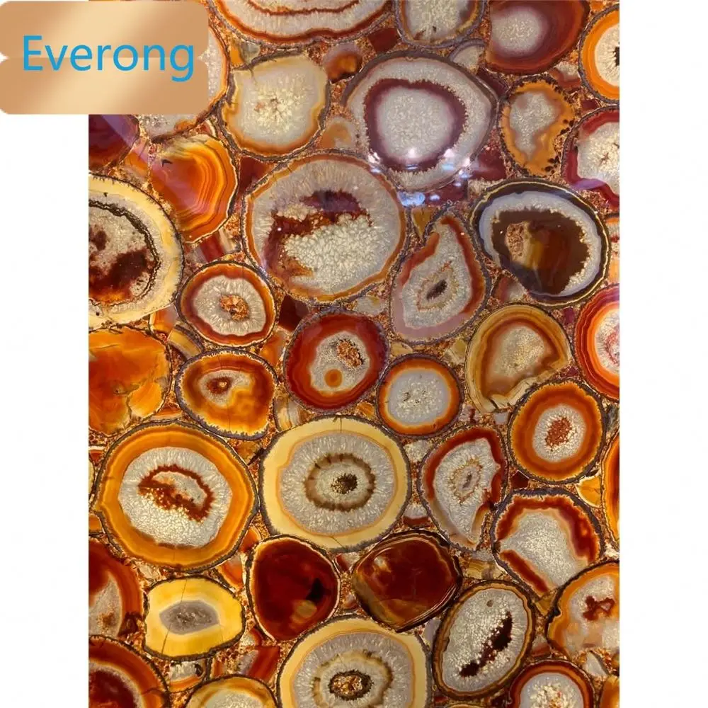 Blue Agate slab for wall multicolor semi precious stone agate stone slab