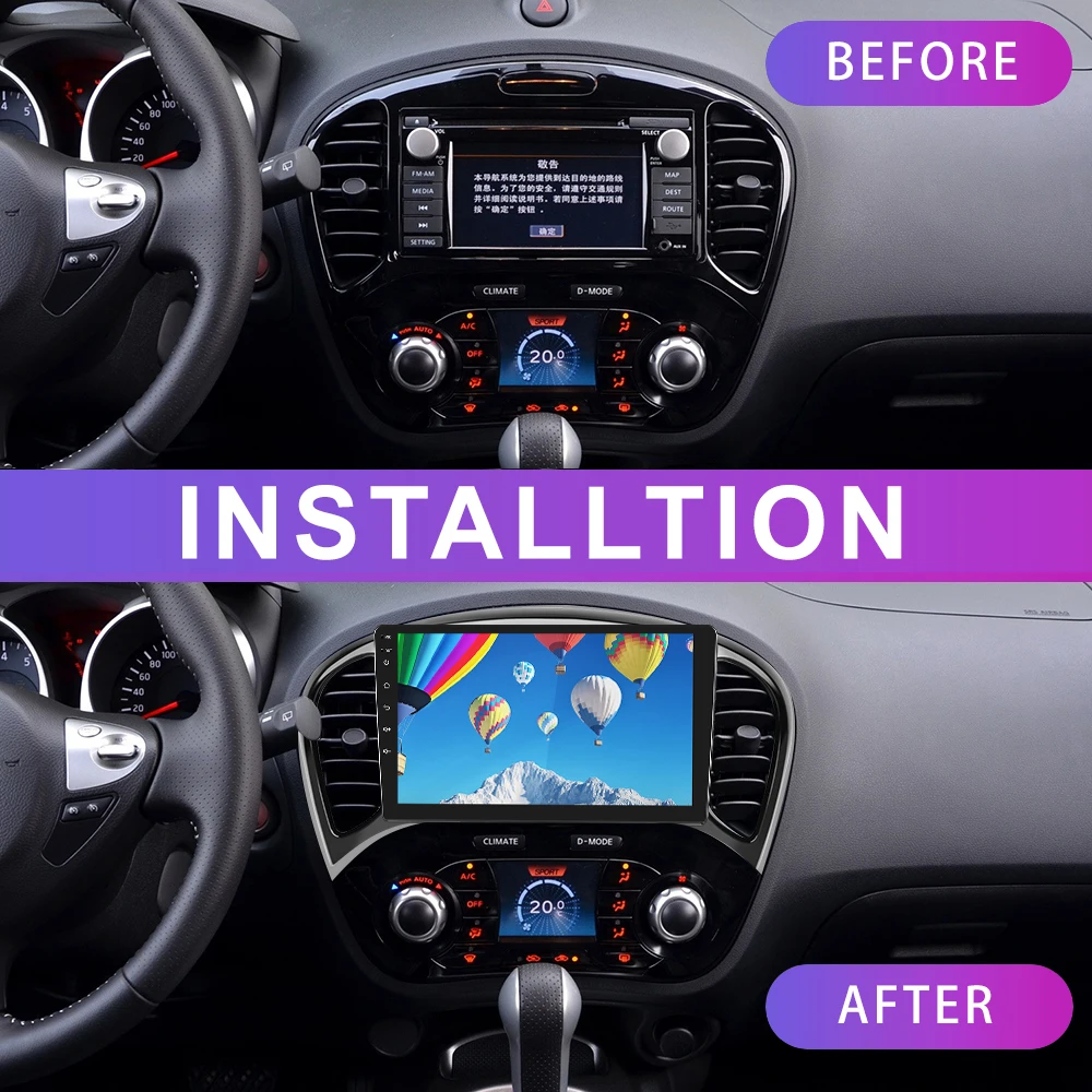 Podofo Android Car Stereo 4+64G 9' Carplay Android Auto For Nissan Infiniti ESQ/Nissan JUKE 2014 IPS DSP GPS RDS WIFI Wholesale