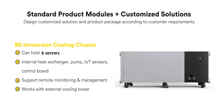30KW Digital Sever Farm Dry Cooler Coolant Oil Liquid Immersion Tank Cooling System Box B6
