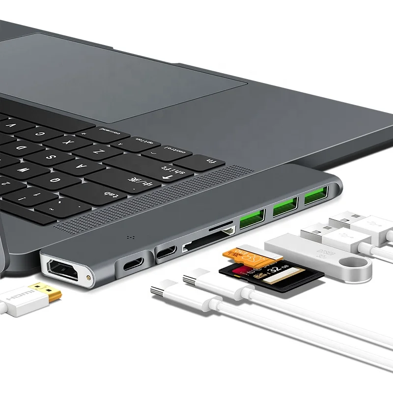 New products 8 in 1 3.1 USB C type C hubs with 4K HD-Ml Adapter for MacBook