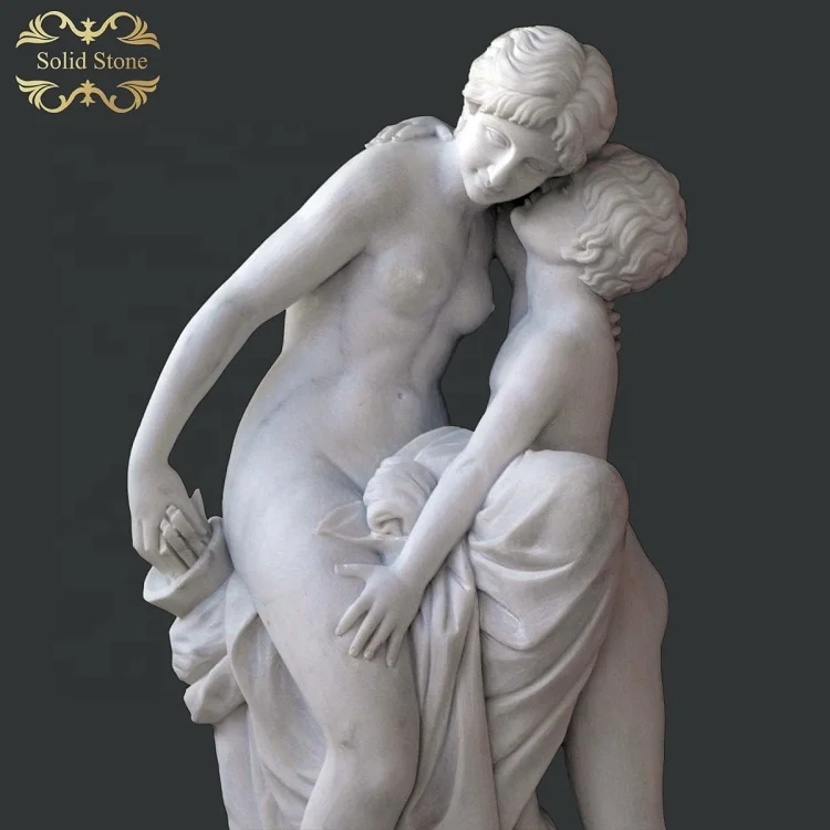 factory direct price Hand carved natural exquisite Outdoor decoration white life size marble statue