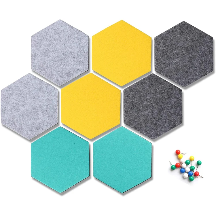 Hotsale China Creactive Product Colorful Felt 3d hexagon acoustic panel