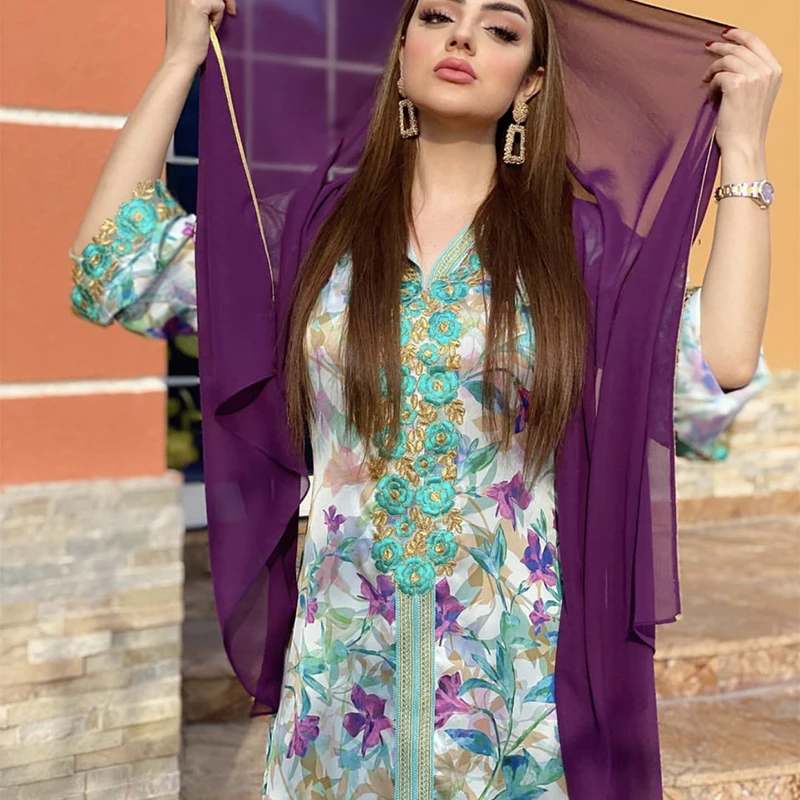 
2021 Muslim Abaya Islamic Clothing Dubai Abaya Long Abaya With Hijab STAB055 