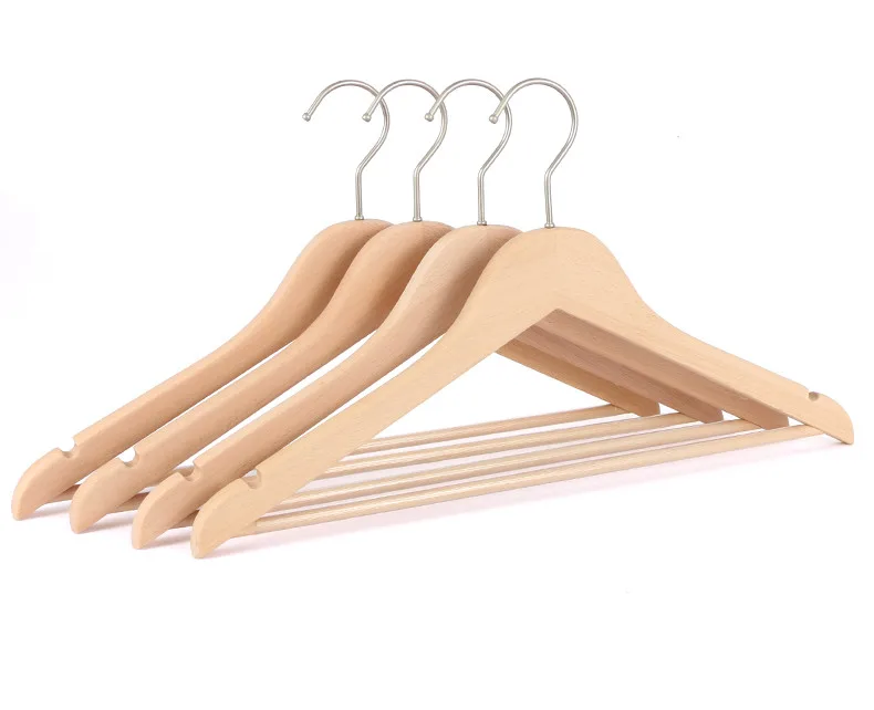 Wholesale perchas high quality hanger natural cintre wood high end household kleiderbgel wood coat hanger for display