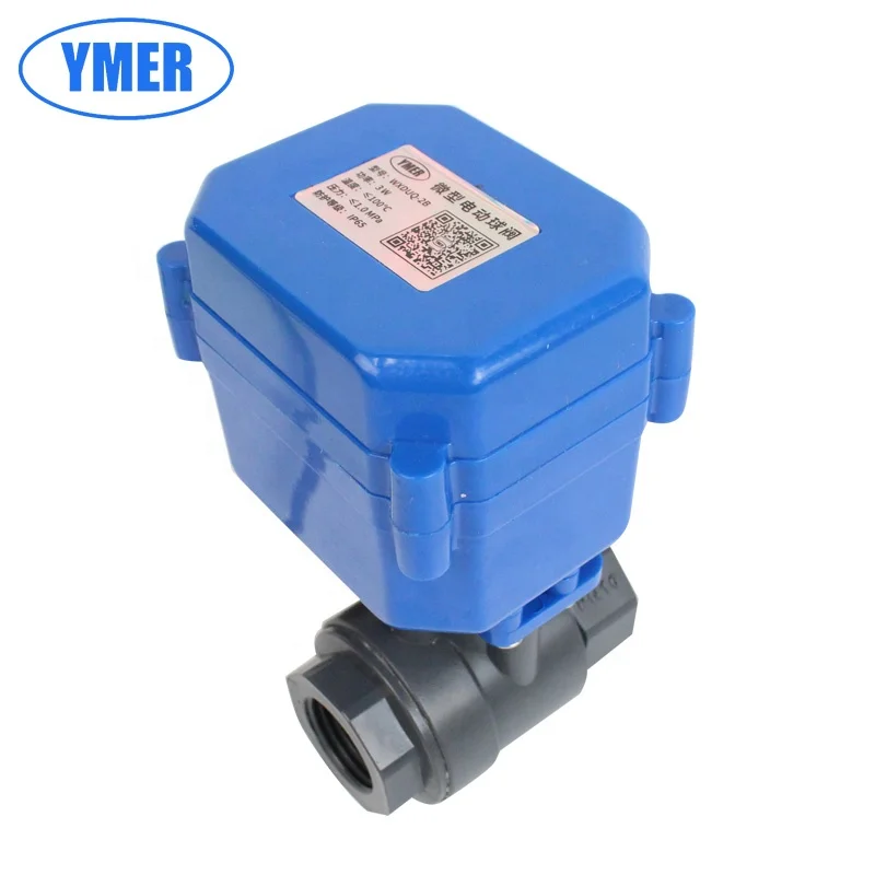 Mini  2-way Ac22OV  electric motor ball valve pvc for garden water irrigation 1/2inch NC NO flow control valve
