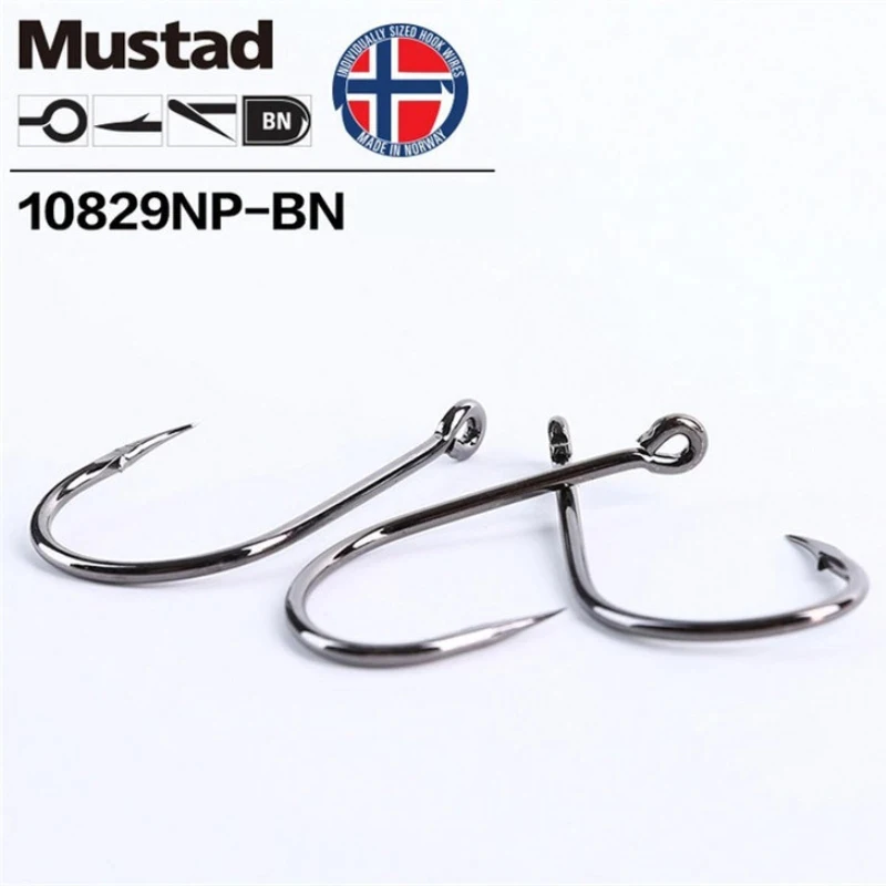 Mustad Sea Fishing Hooks 10829-BN Jig Fishhook Baits Herring Sturgeon Fishing Hooks Ocean