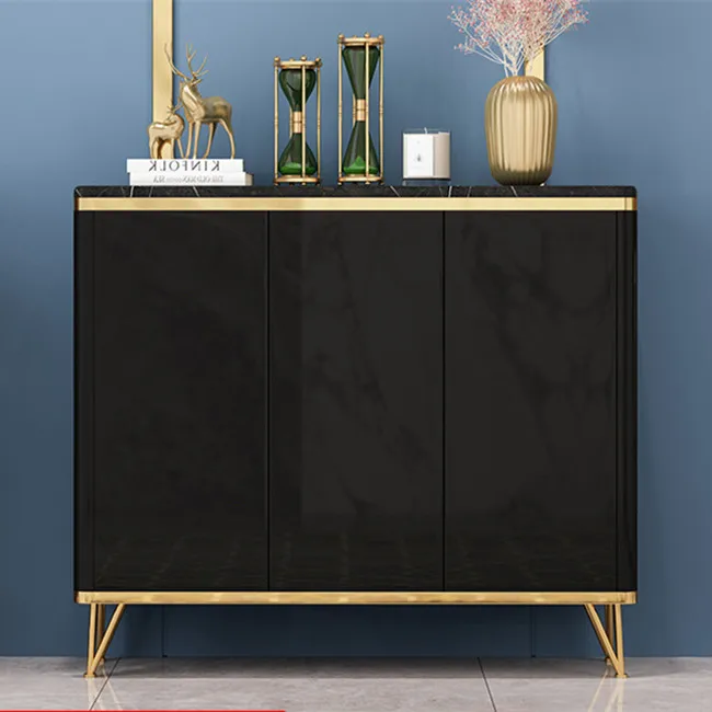 Chinese luxury modern mdf shoe rack with solid wooden storage organizer shoes cabinet