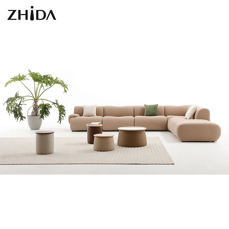 Modern Custom Combination Furniture Sofa Set Furniture Living Room Sofa Fabric Linen 7 Sets of 7-seat sofa Furniture