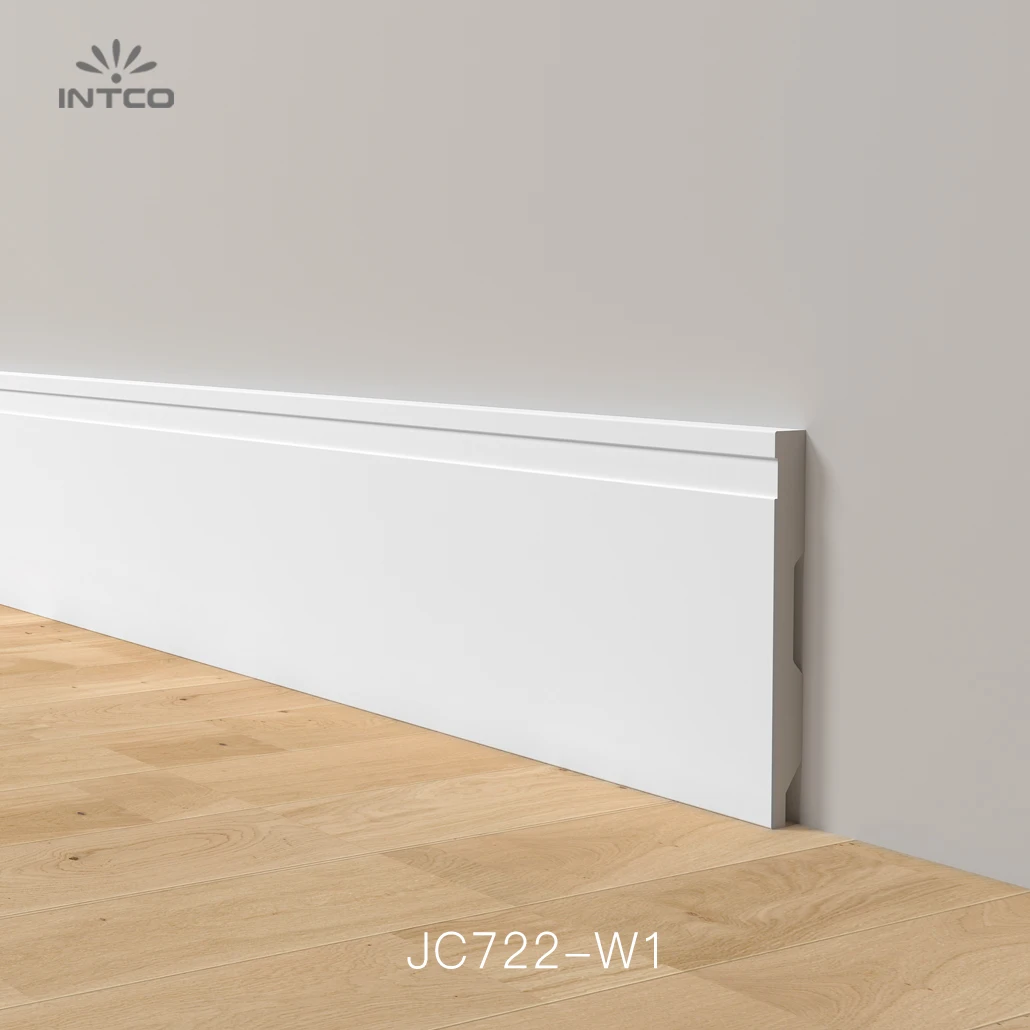 INTCO Hot Selling Decorative Flooring PS Waterproof Easy to Install Basic White and Black Skirting Board Baseboard