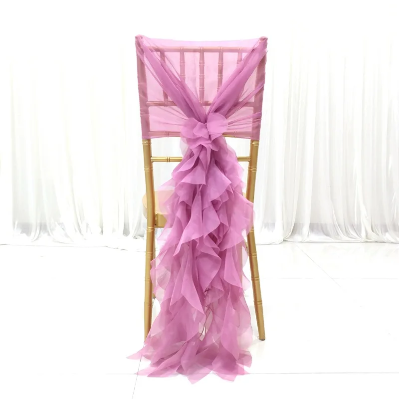 Chair Back Decorations Chiffon Gauze Chair Covers for Wedding