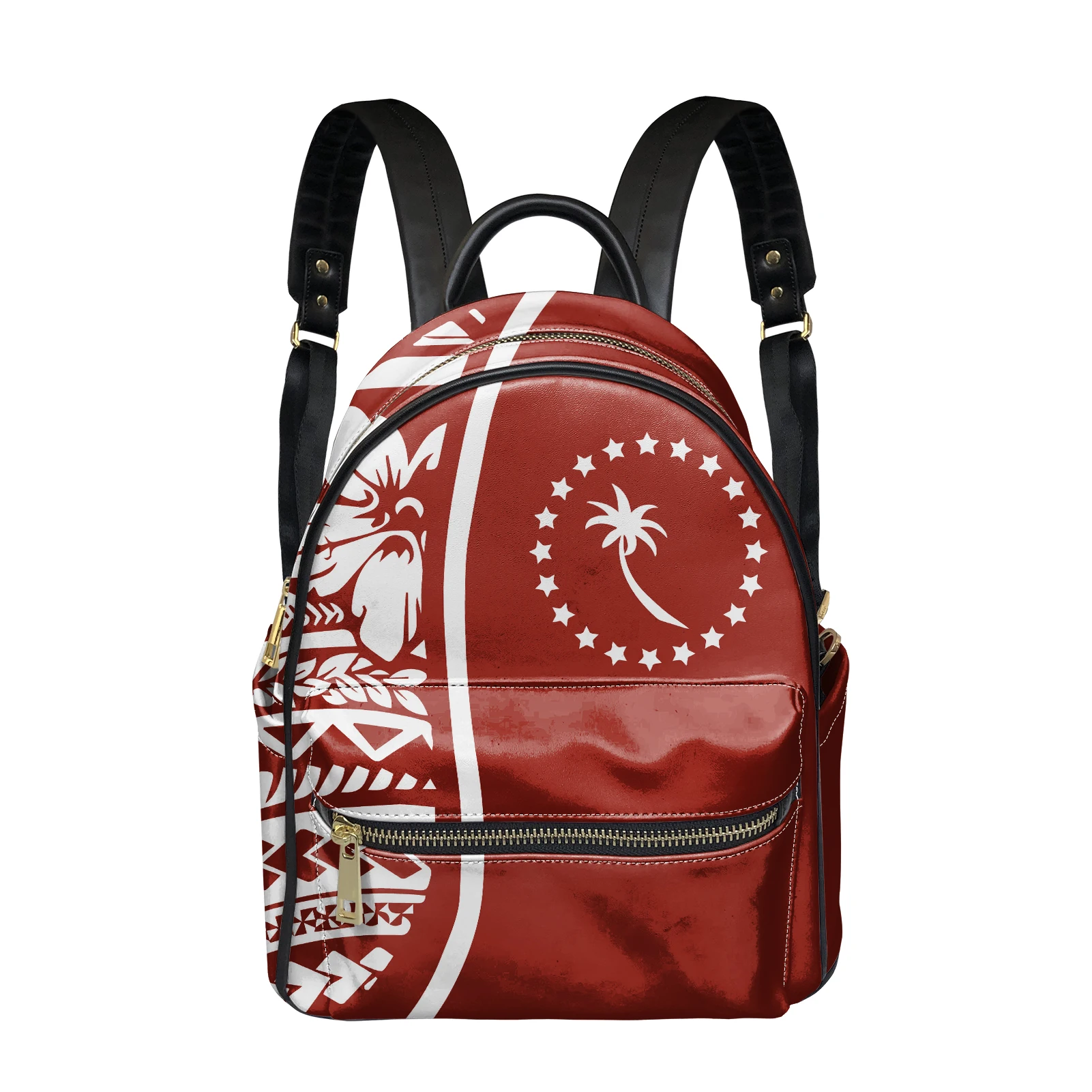 
2021 New Style Leather Backpack Chuuk Polynesian Tribal Design Print Women Purses Fits Daily/Travling/Hiking Multifunctional Bag 