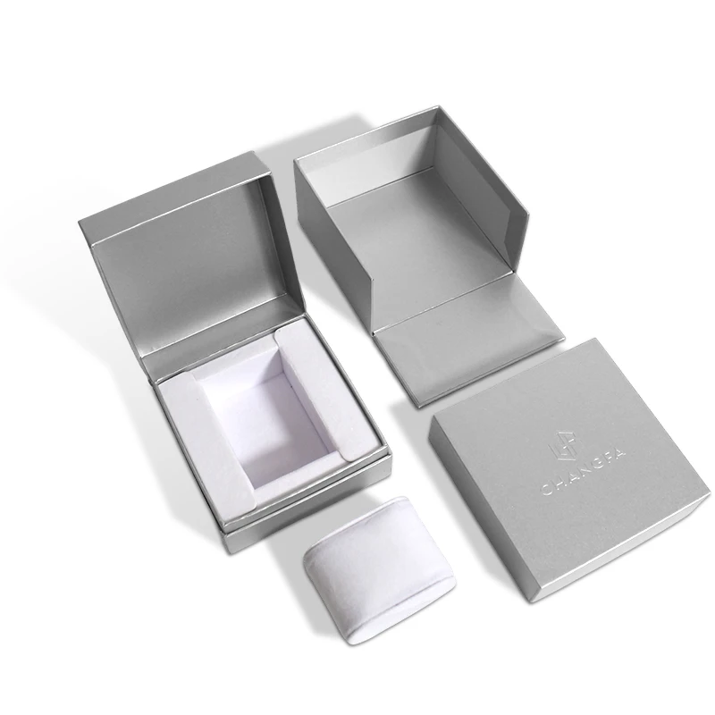 Custom Luxury High Quality Kraft Paper Watch Box Single Matte Empty Case Embossed Logo Stamping Handling Coated Paper Box