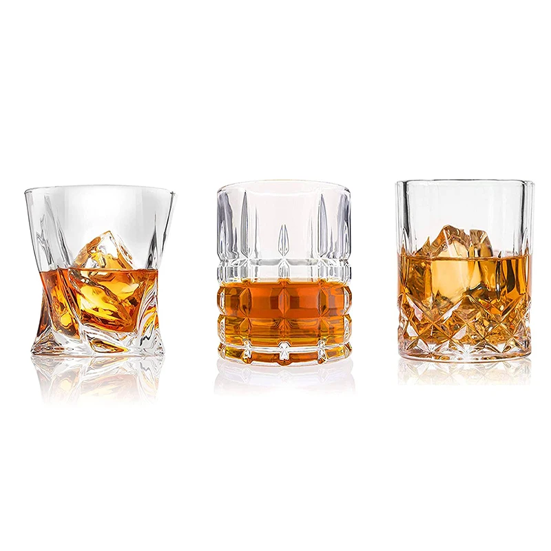 Irregular Sublimation Crystal Twisted Espressos Desserts Tequila Whisky Drinking Tasting Shot Glass Cups with Holder