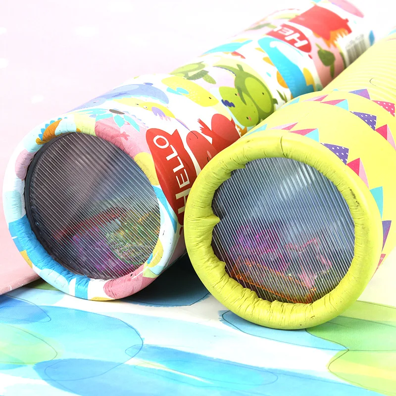 Custom Classic Educational Entertaining Magical Magic Rotating Cartoon Colored World Telescope Classic Kaleidoscope Toy For Gift