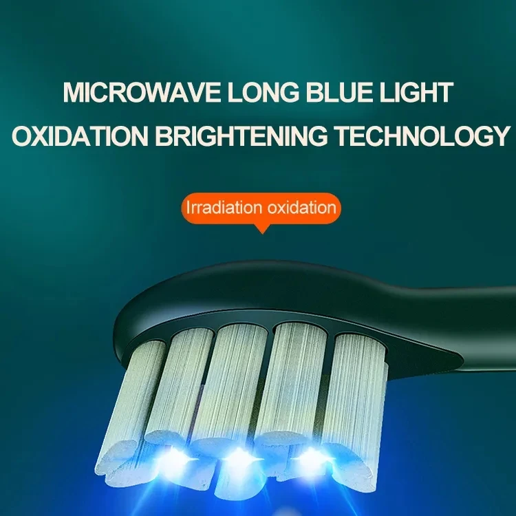 LED Blue Light Antibiosis Electric Sonic Toothbrush USB Teeth Whitening Sonic Toothbrush With Intelligent Pressure Sensor