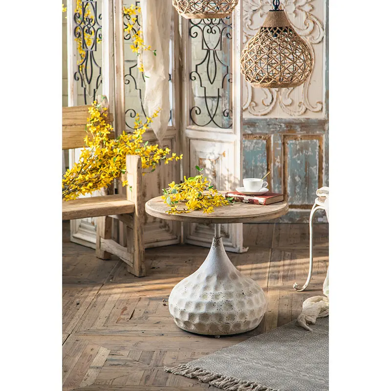 Minimalist End Table Living Room Detachable Tea Table Sets Wood Mdf Cover Round Coffee Table