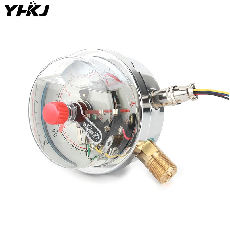 YNXC-100 shock-resistant magnetic-assisted electric contact pressure gauge 1.6MPa air pressure