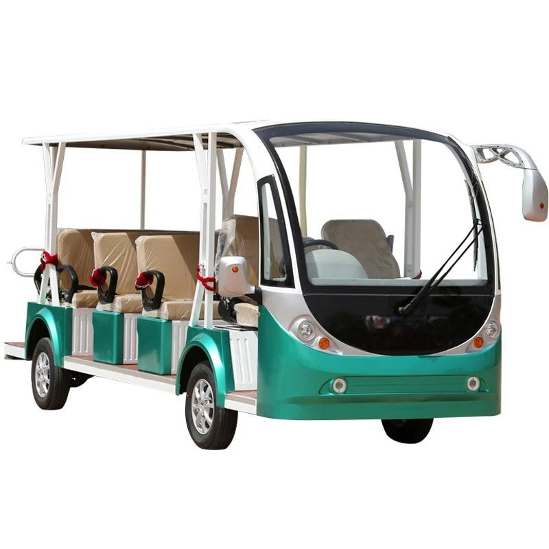 14 Passenger Fully Enclosed Electric Shuttle Bus for Sightseeing Made in China with Door Special Transportation