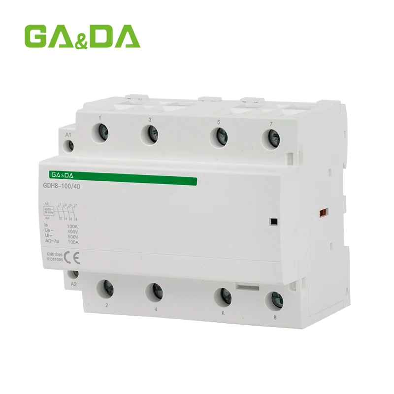 100A DIN Rail AC Contactor 4NO Coil modular contactor