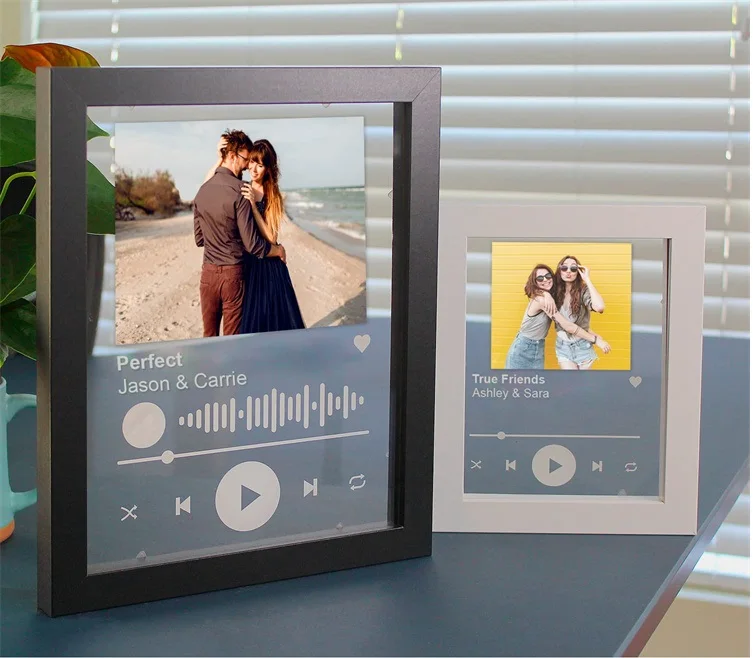 Uv Print On Acrylic Spotify Glass Plaque Customized Music Blank Printed Acrylic Panel