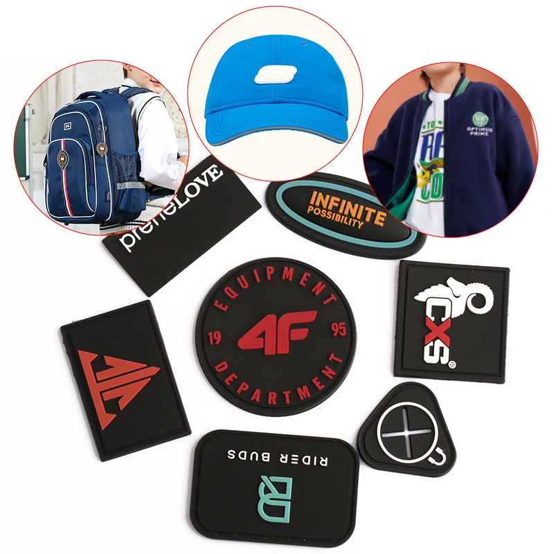 Low MOQ Customized brand logo tag PVC Label for clothing heat-transfer rubber soft silicone label