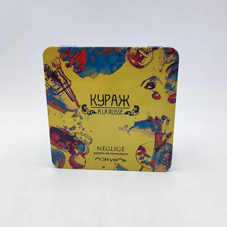 Square Shape Food Grade 2Pc  Metal Can Chocolate Tin Box Chewing Gum Candy Tin Gift Box