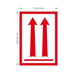 Arrow up warning air label maritime shipping sticker logistics dangerous goods identification