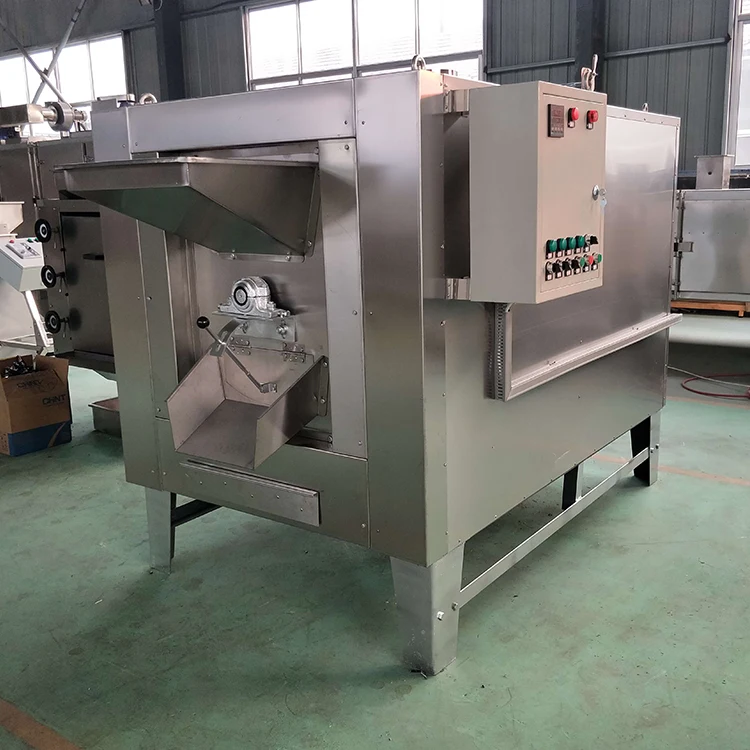Commercial 100kg/h 200kg/h Nuts Peanut Soyabean Groundnut Seeds Chick Peas Roasted Drum Roaster Machine