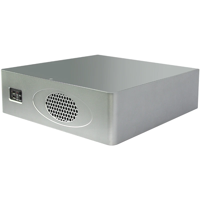 Silver micro-itx pc 2u server case for 5G technology m atx server chassis 300mm depth