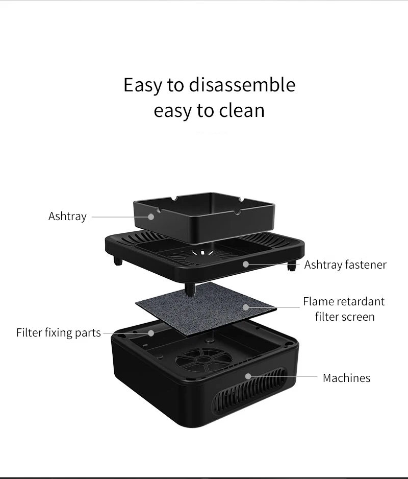 Multifunctional Smokeless Ashtray for Cigarette Smoker Electronic Ashtray Air Purifier with Filter Smoke Grabber Ash Tray