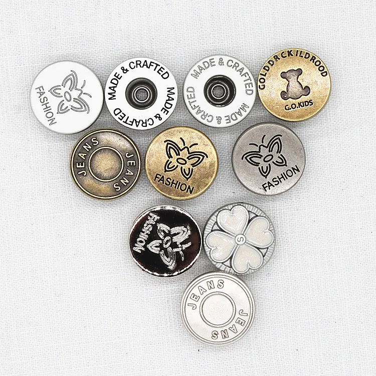 
Customized micro-standard black bronze metal denim buttons clothes accessories wholesale zinc alloy denim buttons 