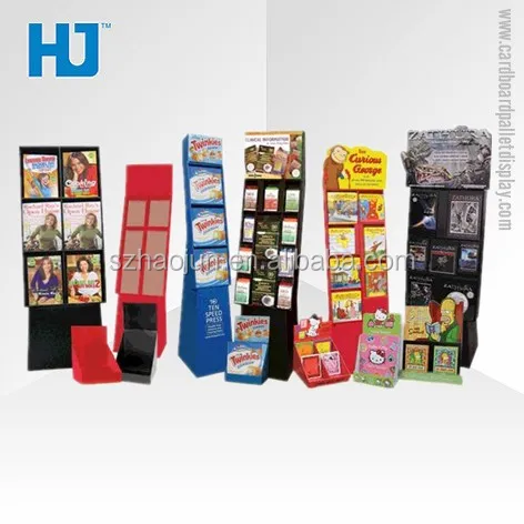 Китайская печатная фабрика складная картонная подставка CD/DVD/Журналы газеты напольный дисплей точка продажи картонные стеллажи