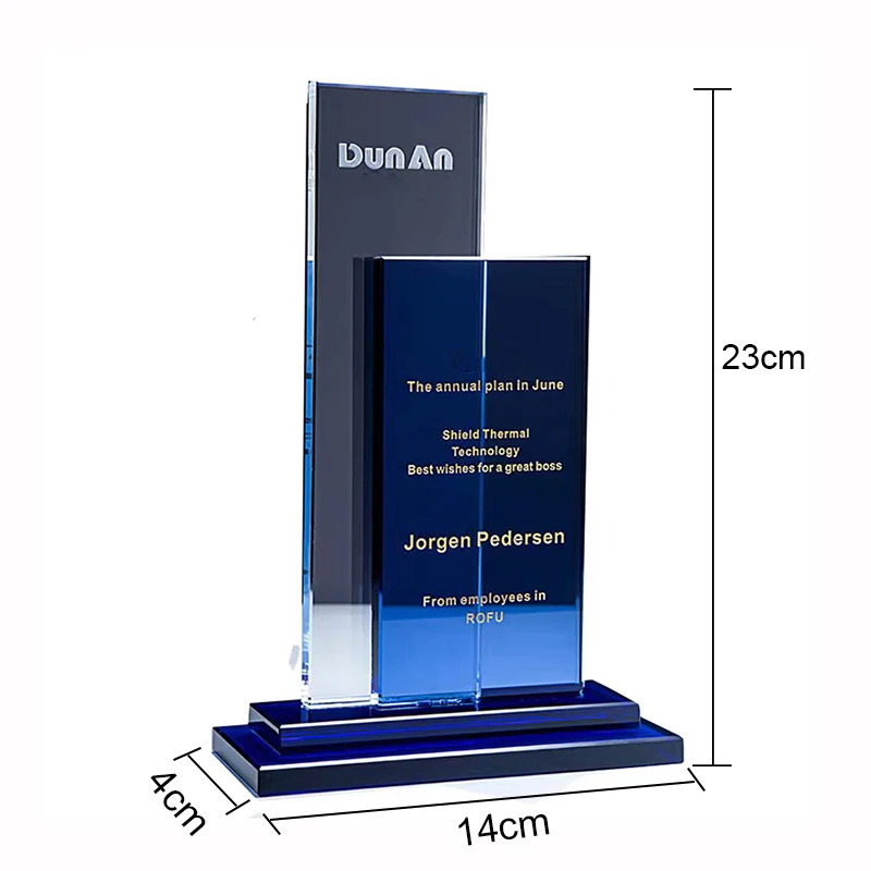 Factory Coustomizable Blank Color Sublimation Printing Crystal Glass Trophy Award Medals For Souvenir