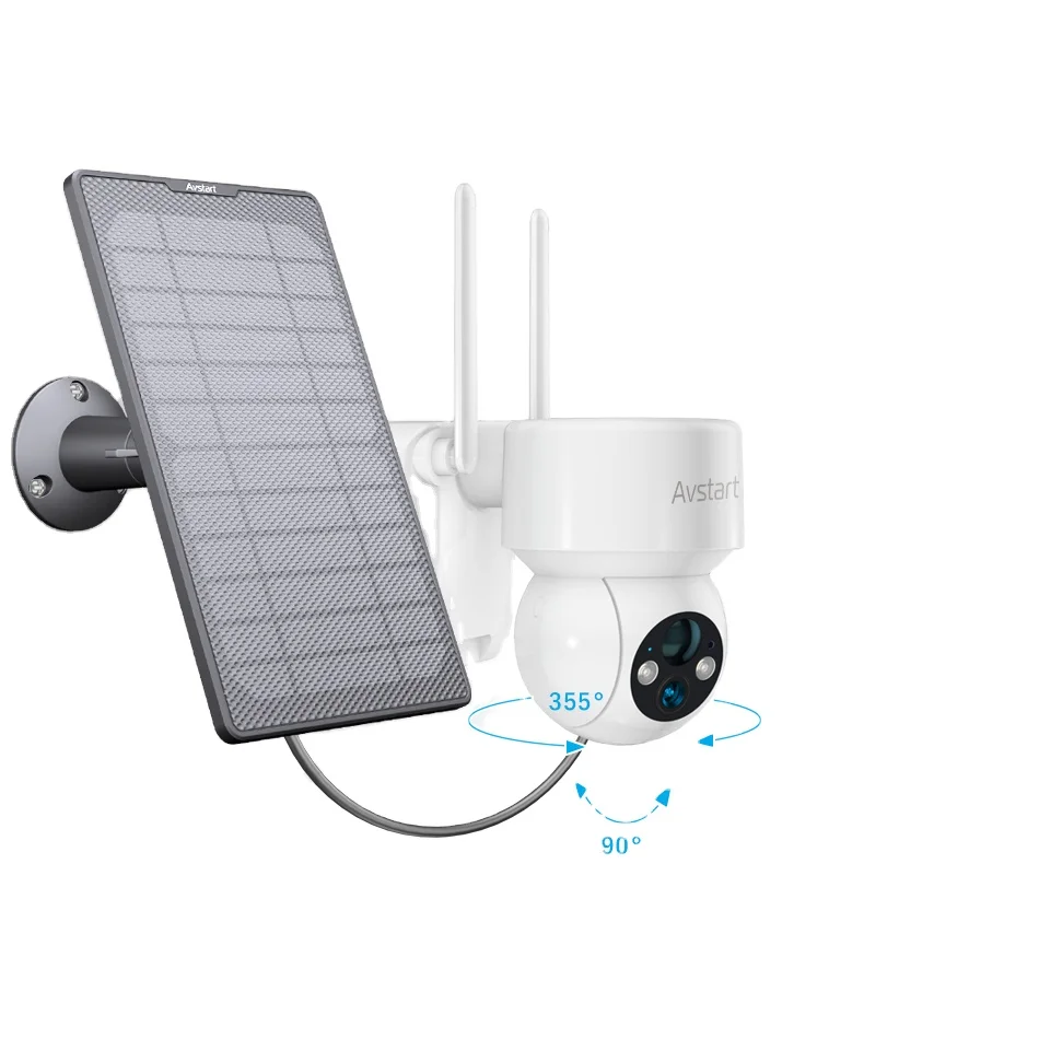 Solar Security Camera 1080P PTZ Wireless Outdoor Security Camera with Rechargeable Battery Camera with Full Color Night Vision