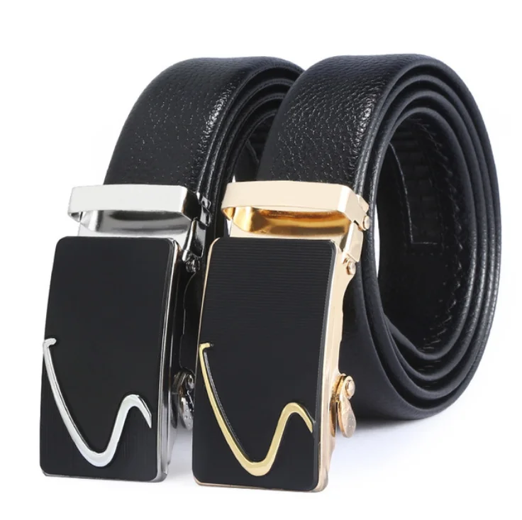 New Product mens automatic buckle belts for men Genuine Leather belt custom logo LQbelt factory