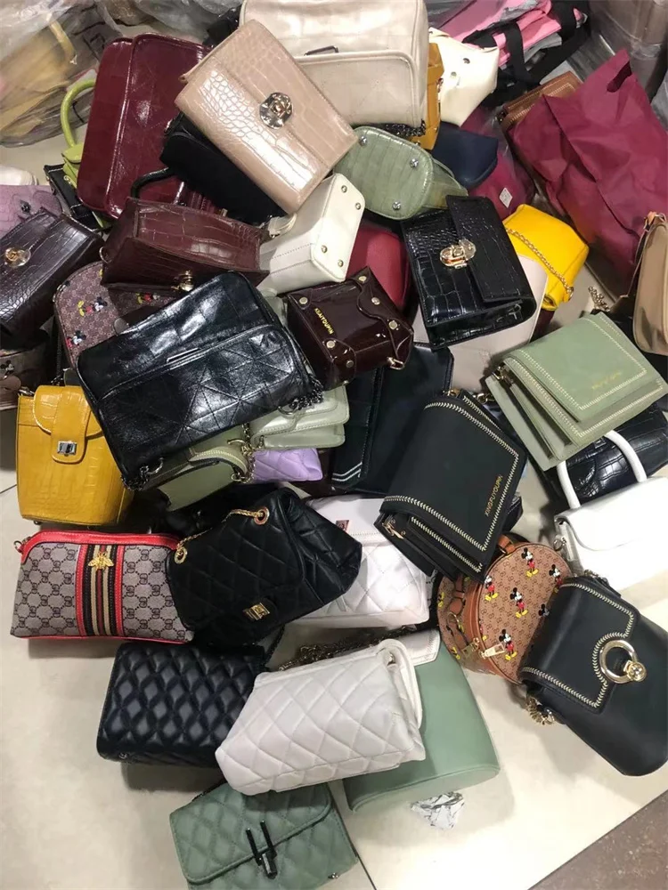 Factory Bulk Used Bags For Women Shoulder Bags Second Hand Leather Handbags stock bags