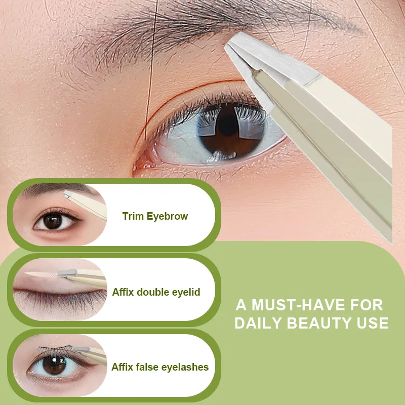 Custom Private Label Eyelash Extension Tweezers Stainless Steel No Gaps Eyebrow Tweezer for Facial Inward Growing Hair Removal