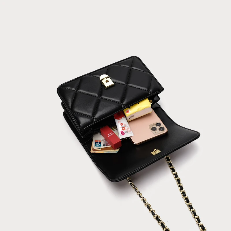 Luxury handbags France 2021 Custom black sling bag Wholesale Ladies Square crossbody leather bags fashion Tote