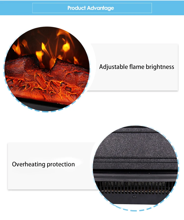 14 Inch Insert Wood Surround Electric Fireplaces Stoves Heater with Mantel