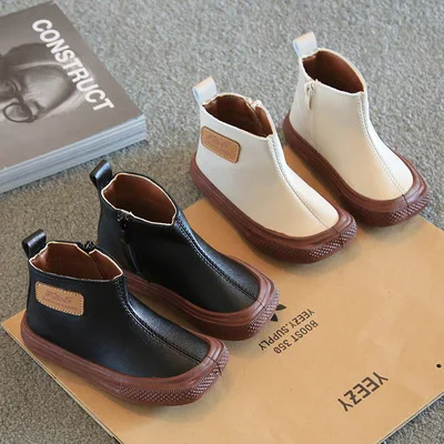 ChouShan OEM Bottes Pour Femmes Square Toe Short Simple Style  Martin Children Snow Winter Boots