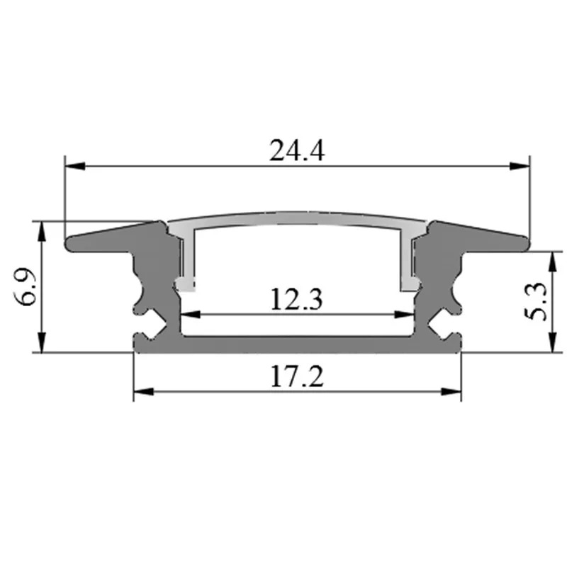 1616 1818 3030 Triangular aluminum profile bar light hotel bedroom living room, aluminum lamp housing cabinet line light