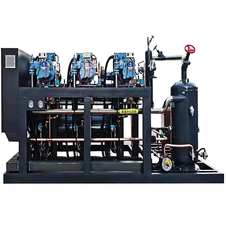 Semi-hermetic Three Paralleled Condens Unit Price Air-cooled Evapor Refrigeration Screw Compressor Condensing Unit of Refcomp