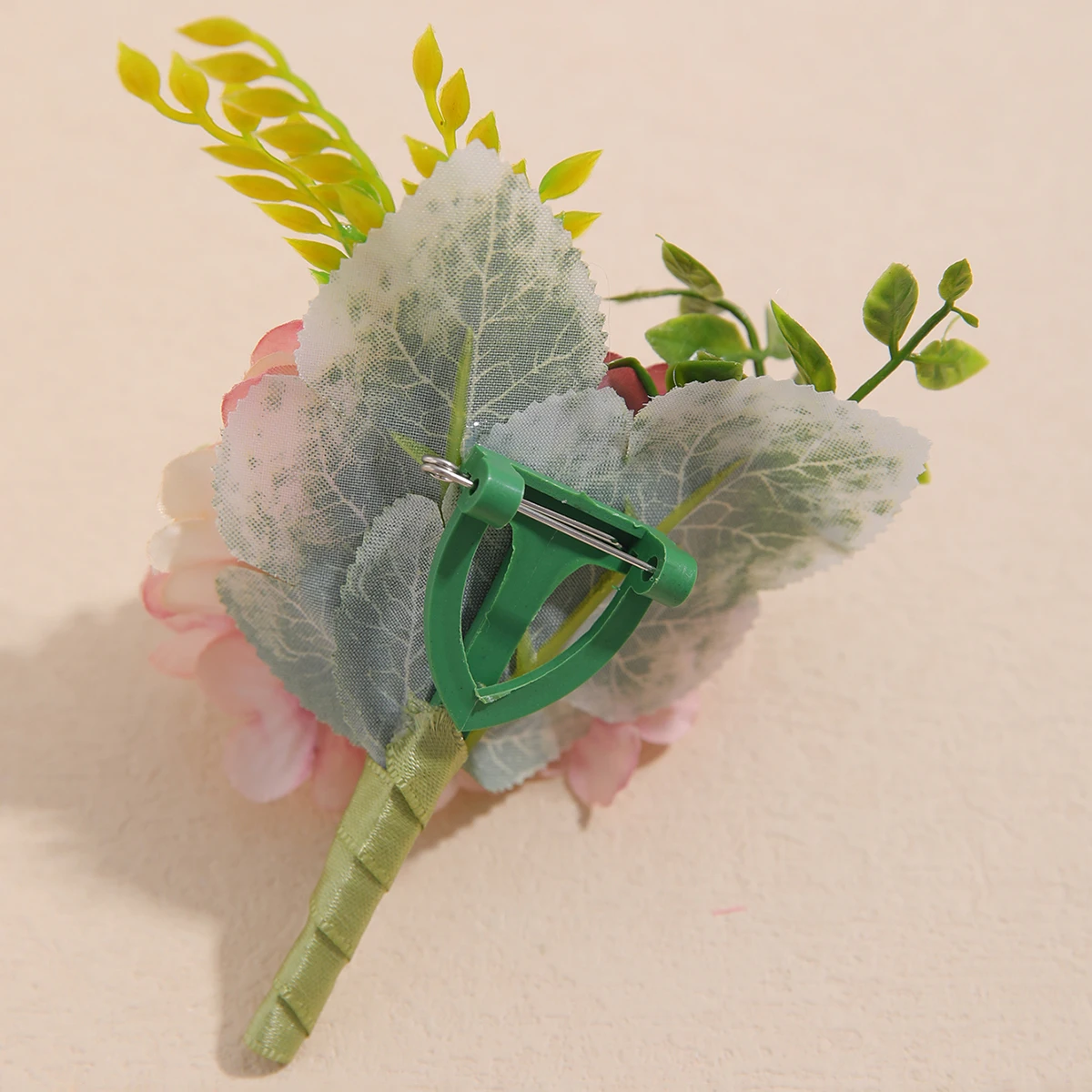 Bridal Blooming Multi-color Artificial Flower Groom Corsage Green Leaf  Wedding Brooch