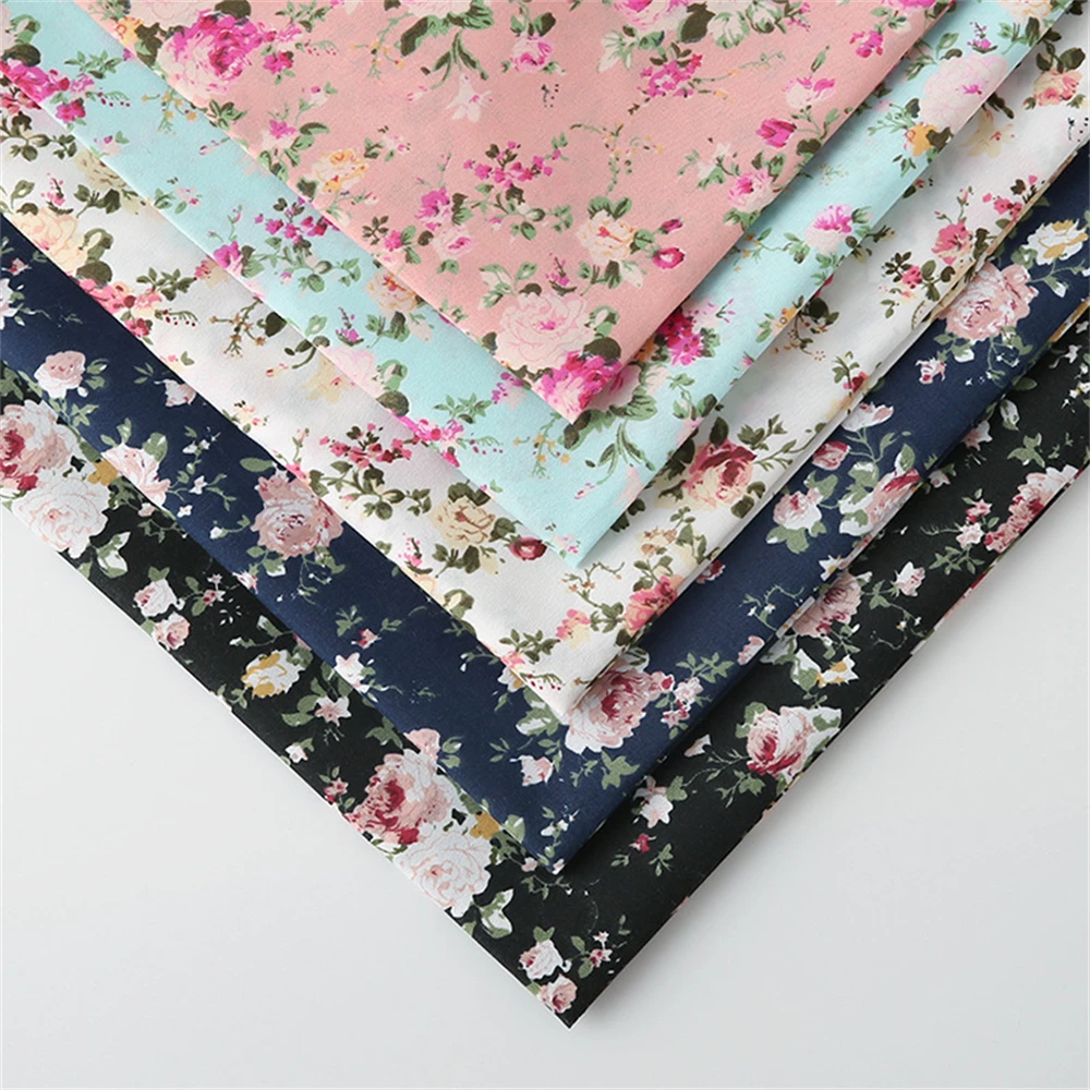Floral printed home textile printed polyester fiber printed  dyed fabric for garments