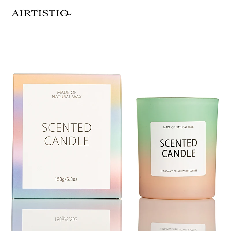 Wholesale Modern Hot Sale Gradient Glass Jar Scented Soy Candle