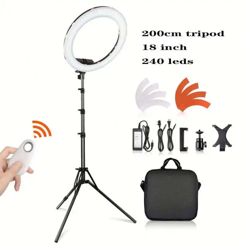 18 Inch Portable Lamp Round Lamp Makeup Ring Light Lamp For Camera Photo Studio Phone Led Ring Light With Phone Tripod Stand Kit