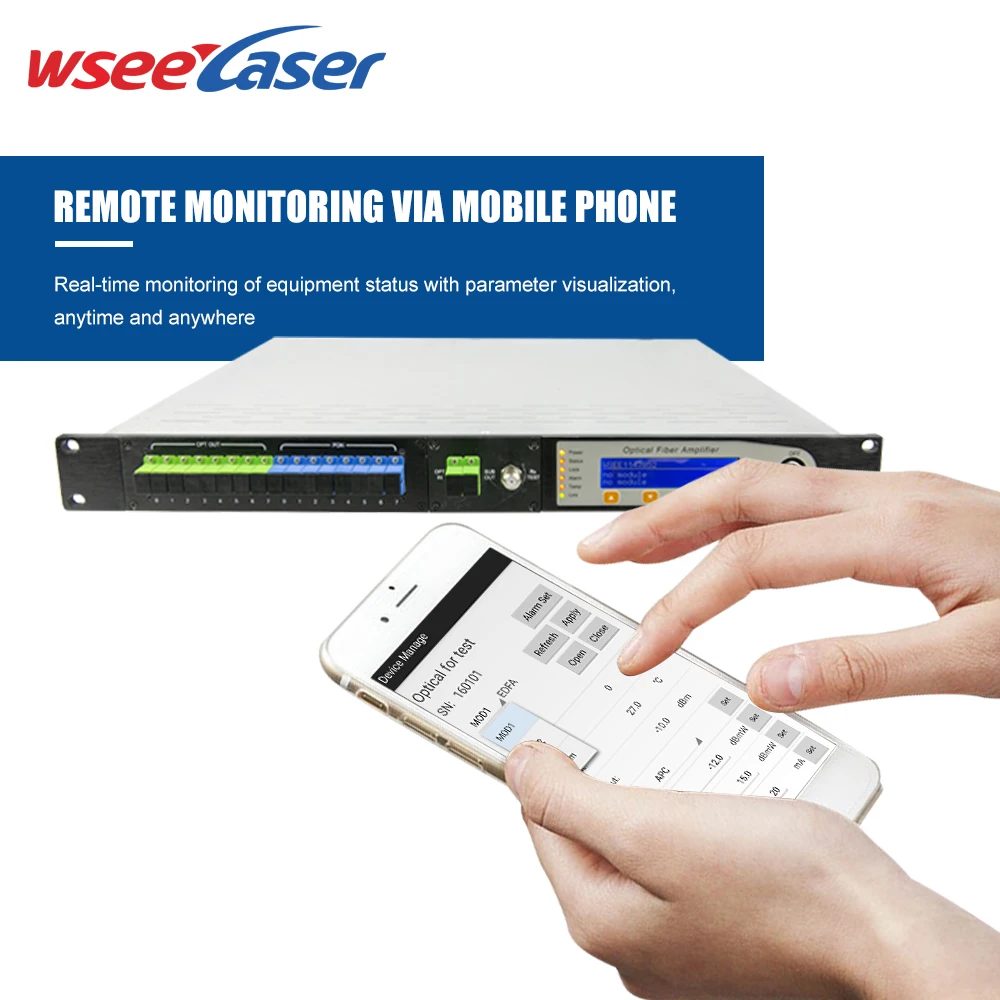 Modular design CATV PON 1550nm EDFA with WDM high power 8ports 22 23 dbm EYDFA EDFA