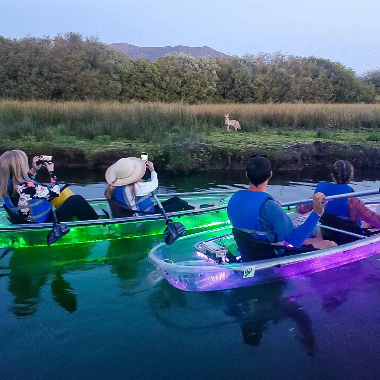 2 Person Seat Transparent night Warehouse  Hot Sales PC Transparent  Kayak Boat Rowing Boats